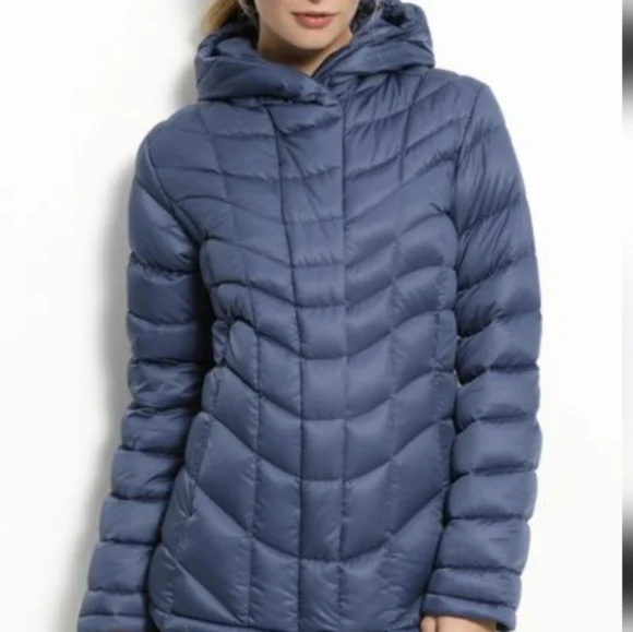 Patagonia Blue Downtown Loft Down Puffer Jacket Medium Fitted Warm Women - Picture 6 of 10